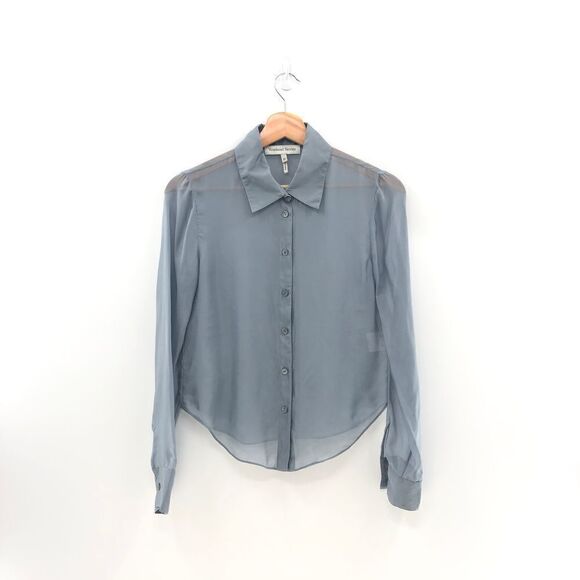 Weekend Stories Ria Blouse in Blue Gray XXS - Picture 2 of 10